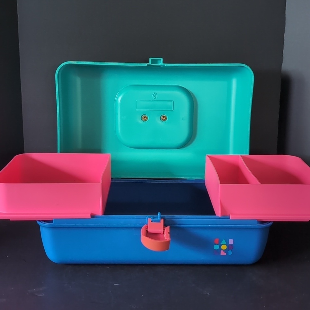 VGT 1980s Caboodles Lot Of 3 Blue/Green Travel Makeup Cases. - Picture 5 of 13